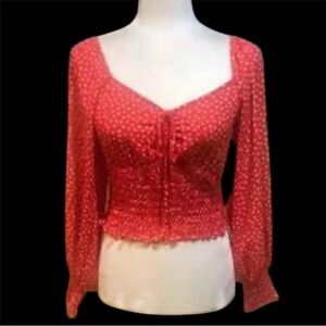 Sienna Sky Women's Red Floral Flirty Feminine Top